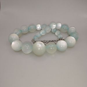Graduated Baby Blue Moon Glow necklace